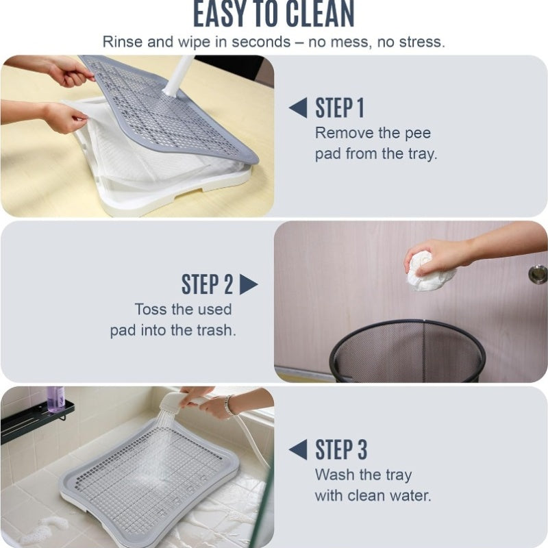 Indoor Dog Potty Tray 20x15 Inch Anti-Splash Hollow Mesh Non-Slip Easy Clean Puppy Training Toilet for Small Medium Dogs