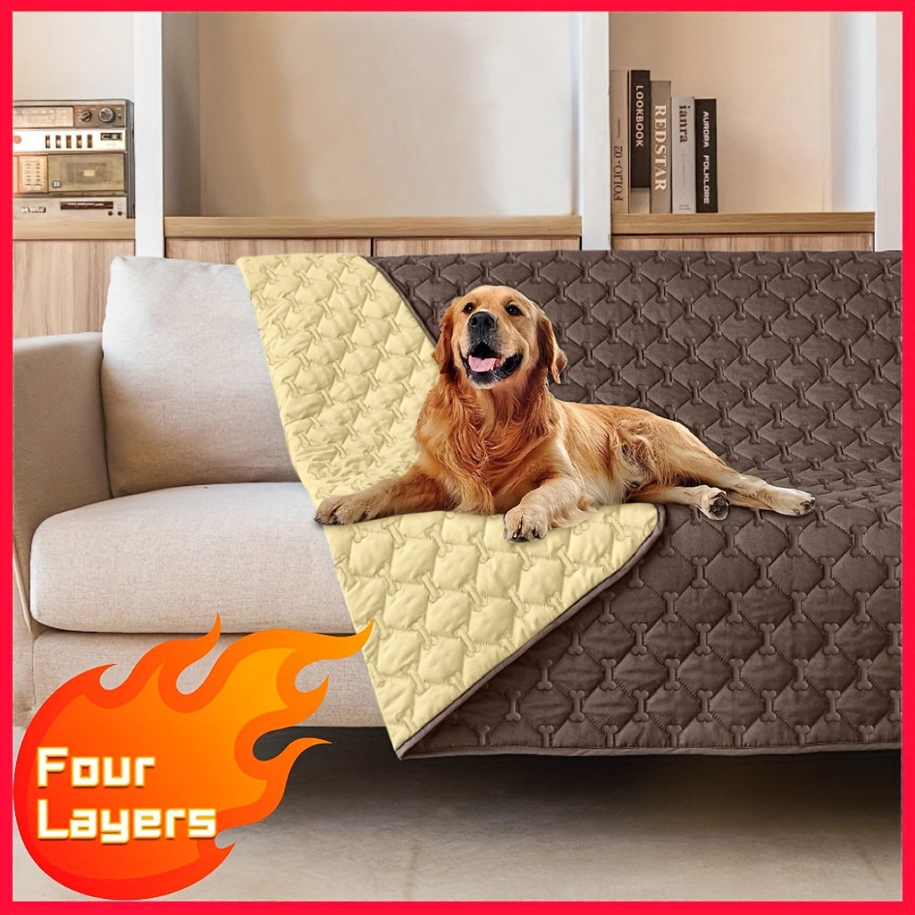 Extra Large Reversible Waterproof Dog Blanket – Double-Sided Bone Pattern, Machine Washable Sofa & Bed Protector for Small Medium Large Dogs & Cats, Indoor & Outdoor Use