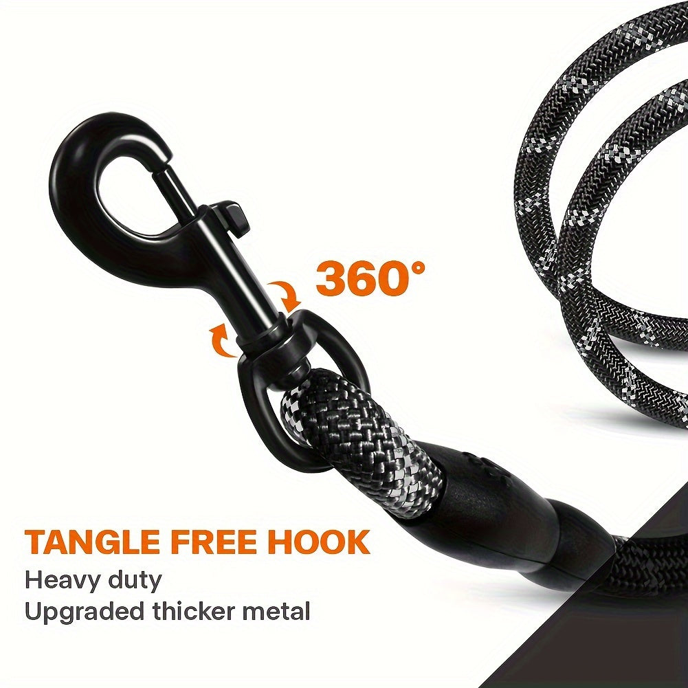 Dual Dog Leash 360° Tangle-Free with Shock Absorber & Reflective Nylon – 78-Inch Double Dog Walking Leash for Two Dogs, Ergonomic Foam Handle, 7 Colors, Small Medium Large Dogs