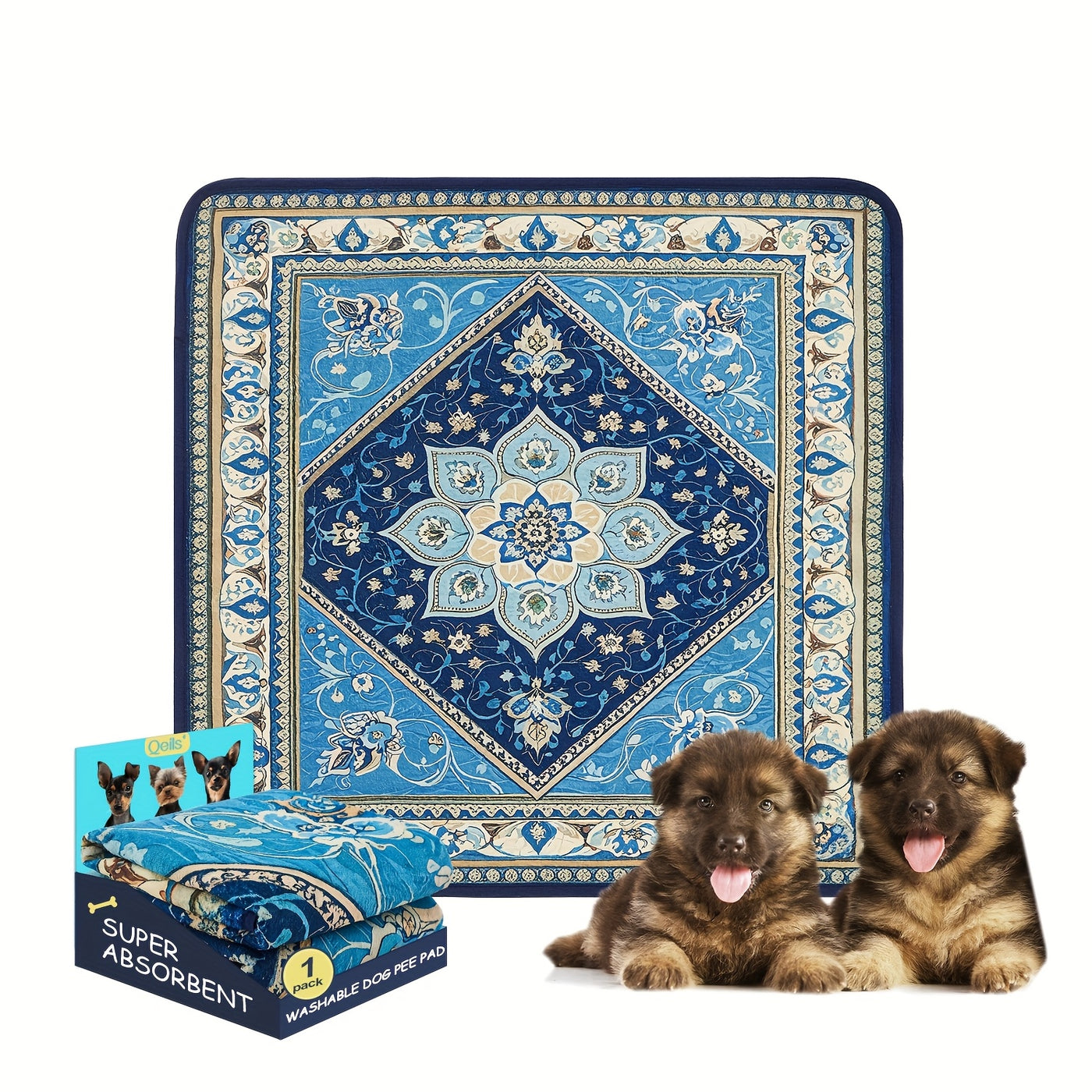 Washable Reusable Dog Pee Pads - Super Absorbent Leakproof Non-Slip Puppy Training Pads for Floor Crate Couch, Multiple Sizes & Patterns, Machine Washable Pet Potty Pads