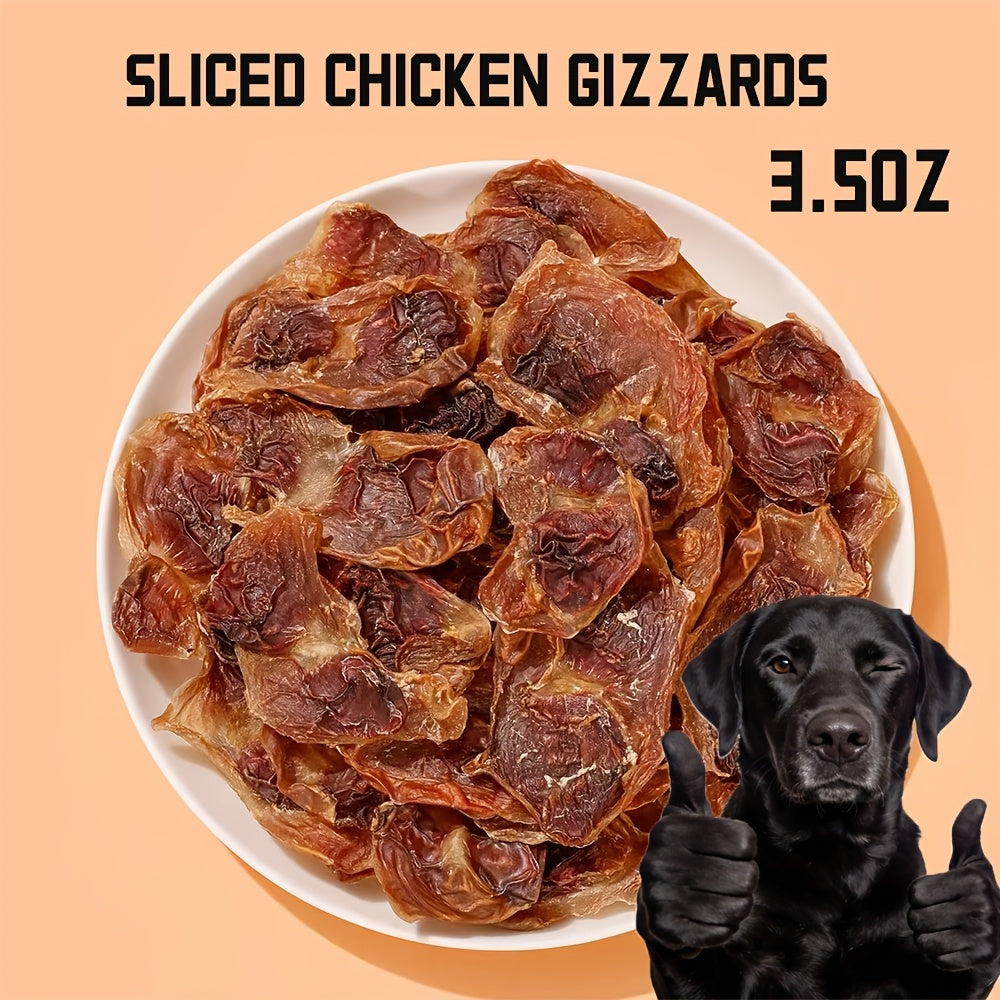 Chicken Gizzard Jerky Dog Treats – Chewy Sliced Chicken Snacks for Training, Travel & Everyday Rewards, High Protein Natural Dog Treats for All Breeds
