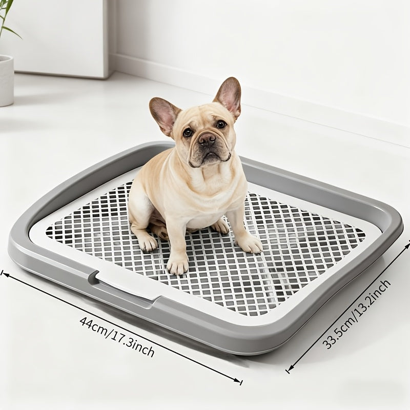 Dog Potty Tray with Removable Grating Leak-Proof Indoor Dog Toilet Pee Pad Holder for Puppy Training Apartments Small Dogs Washable Reusable