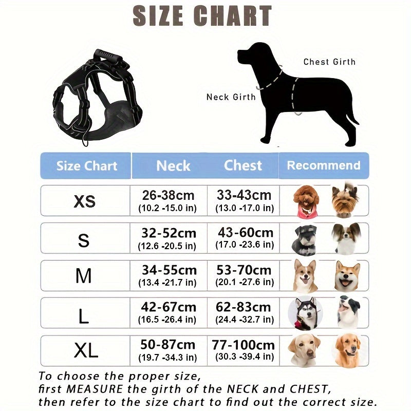 6-in-1 No-Pull Dog Harness & Leash Set Adjustable Reflective - Oxford Vest with 2 Leash Clips & Control Handle for Small Medium Large Dogs XS-XL, No Choke, Black Green Blue Purple Red