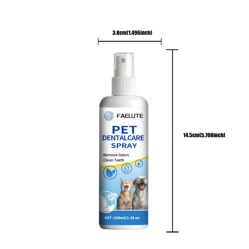 Pet Oral Spray for Cats and Dogs – Plant-Based Breath Freshener and Teeth Cleaner Plaque Reducer Dual-Purpose