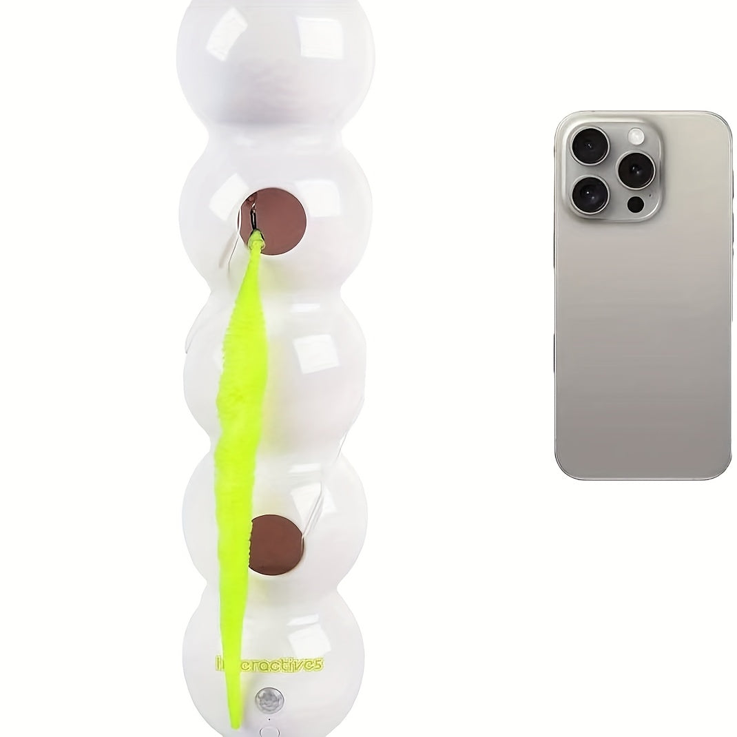 Automatic Caterpillar Cat Teaser Toy – Hands-Free Interactive Electric Cat Toy for Indoor Cats, Self-Moving Chase & Exercise Toy for Kittens & Adults