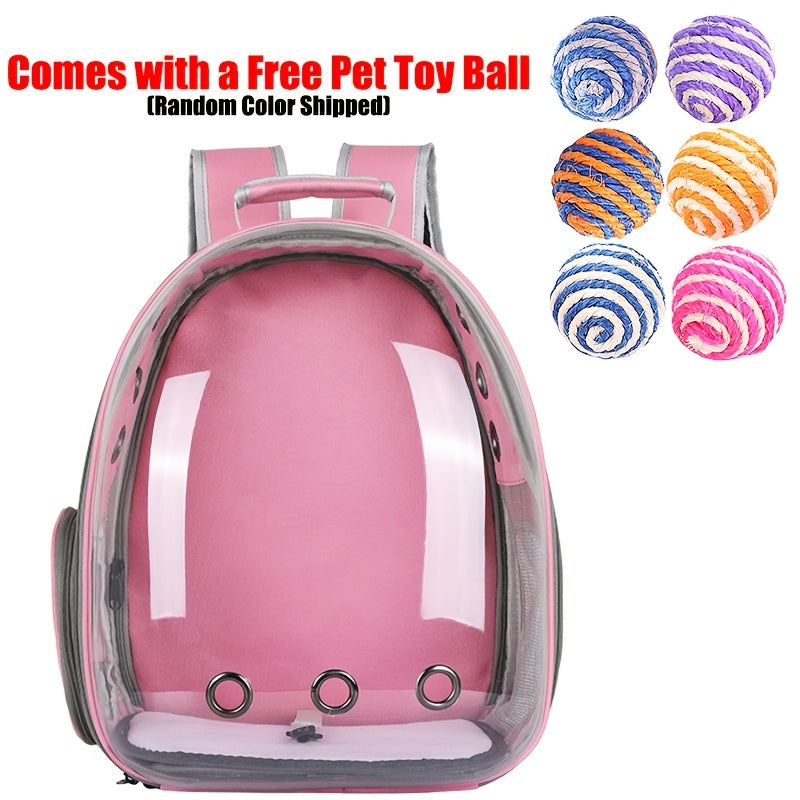 Cat Backpack Transparent Space Capsule – Portable Breathable Pet Carrier Bag for Cats & Small Dogs, Airline-Style Travel Bag for Going Out, Bonus Pet Accessories Included