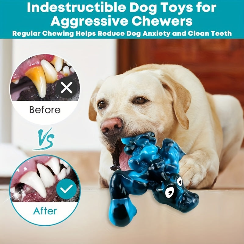 Crocodile Dog Chew Toy for Aggressive Chewers – Durable Nylon Squeaky Chew Toy for Large Medium Small Dogs, Milk Flavored Teeth Cleaning Indestructible Dog Toy, Boxing & Head Styles