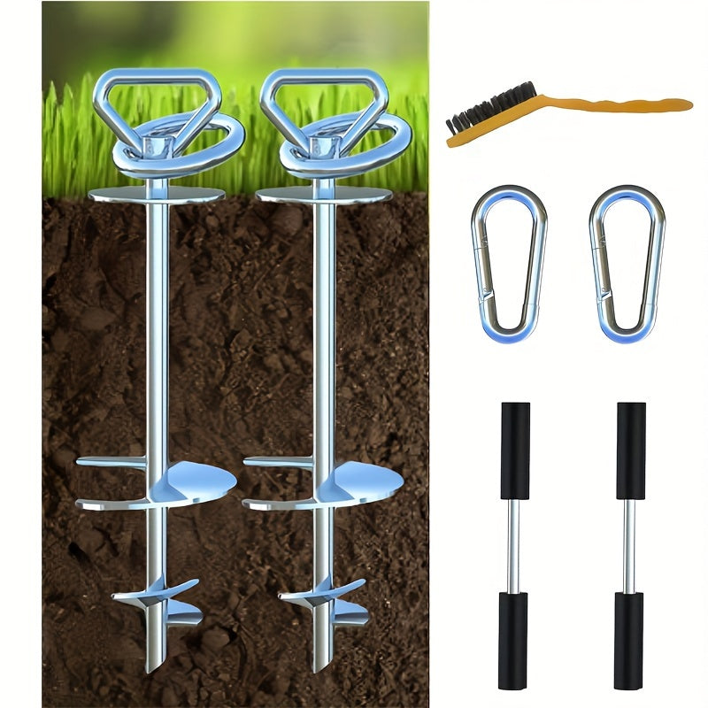 304 Stainless Steel Dog Tie-Out Stake with 360° Swivel – Heavy Duty Ground Anchor for Dogs Up to 200 lbs, Anti-Rust Spiral Stake for Camping, Beach & Yard
