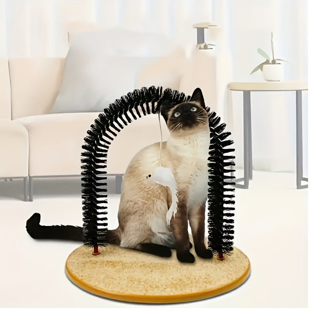 Cat Arch Self-Grooming Massage Toy – Interactive Scratch & Grooming Brush for Kittens & Cats, Multi-Function Groomer, Scratcher & Massager Cats Can't Resist