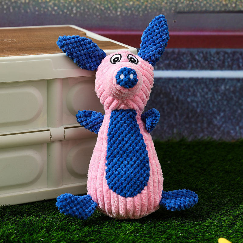 Squeaky Plush Animal Dog Toy – Cute Character Chew Toy for Small & Medium Dogs, Boredom Relief Stuffed Pet Toy, Elephant Pig Raccoon Donkey Pony Reindeer Lamb Styles