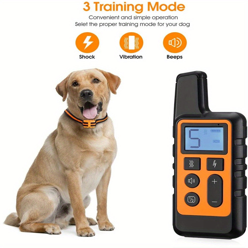 2600 FT Remote Dog Training Collar with Shock & Bark Control - Rechargeable E-Collar for Dog Behavior Correction, Sonic Deterrent Training Mode, Red/Black/Orange