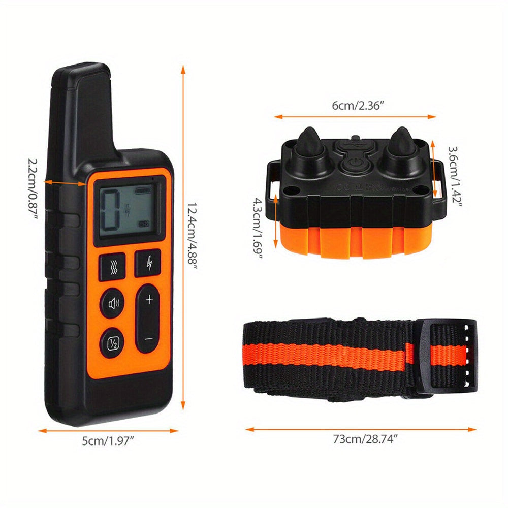 2600 FT Remote Dog Training Collar with Shock & Bark Control - Rechargeable E-Collar for Dog Behavior Correction, Sonic Deterrent Training Mode, Red/Black/Orange