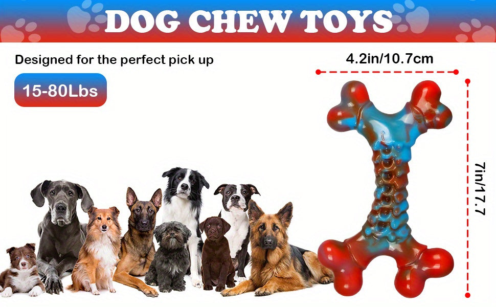 Indestructible Dog Chew Toy for Aggressive Chewers Large Breed – Durable Nylon Tough Dog Toys to Keep Dogs Busy, Teething & Heavy Chewer Safe, Red