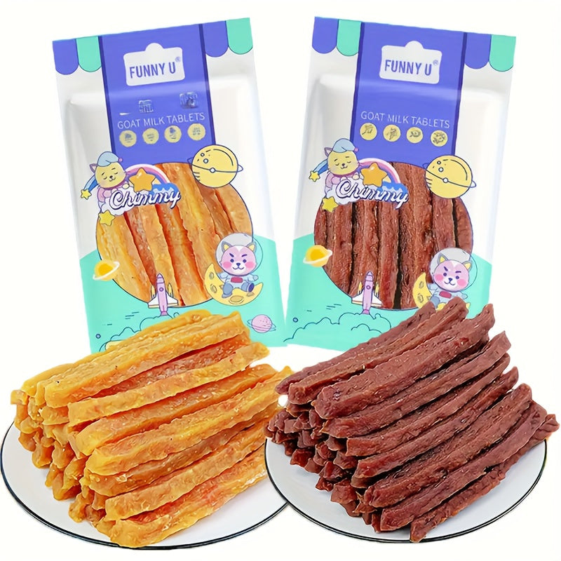 Soft Chew Dog Treats 2-Pack (2 x 100g/3.53oz) – Milk Chicken & Duck Sticks, High-Protein Easily Digestible Training Reward for Small Medium Large Dogs