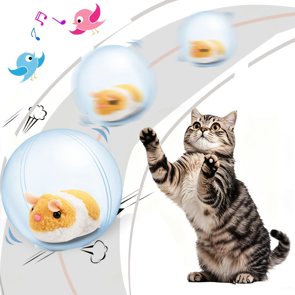 Motion Activated Interactive Cat Toy Ball – Auto Moving Rechargeable Toy for Indoor Cats & Dogs, Boredom Buster for Small Medium Large Pets, Cartoon Rabbit & Squirrel Design