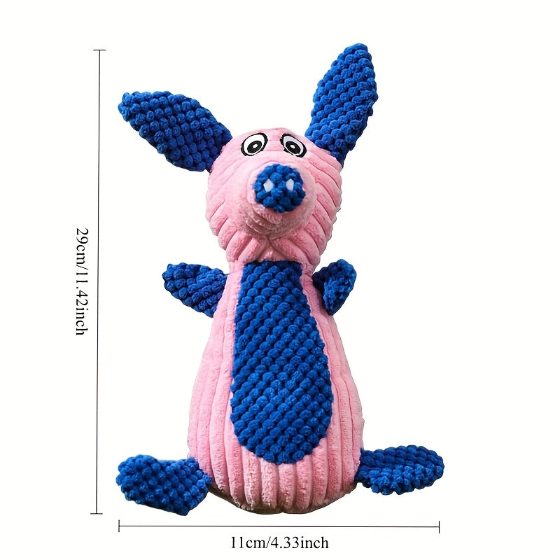 Squeaky Plush Animal Dog Toy – Cute Character Chew Toy for Small & Medium Dogs, Boredom Relief Stuffed Pet Toy, Elephant Pig Raccoon Donkey Pony Reindeer Lamb Styles