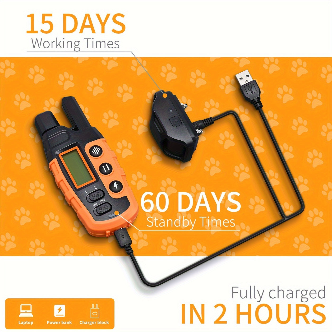 Dog Training Collar with Remote - Rechargeable E-Collar with Beep Vibration Shock Modes, Waterproof, Long Range Control for Small Medium Large Dogs, Safe Obedience Training Tool