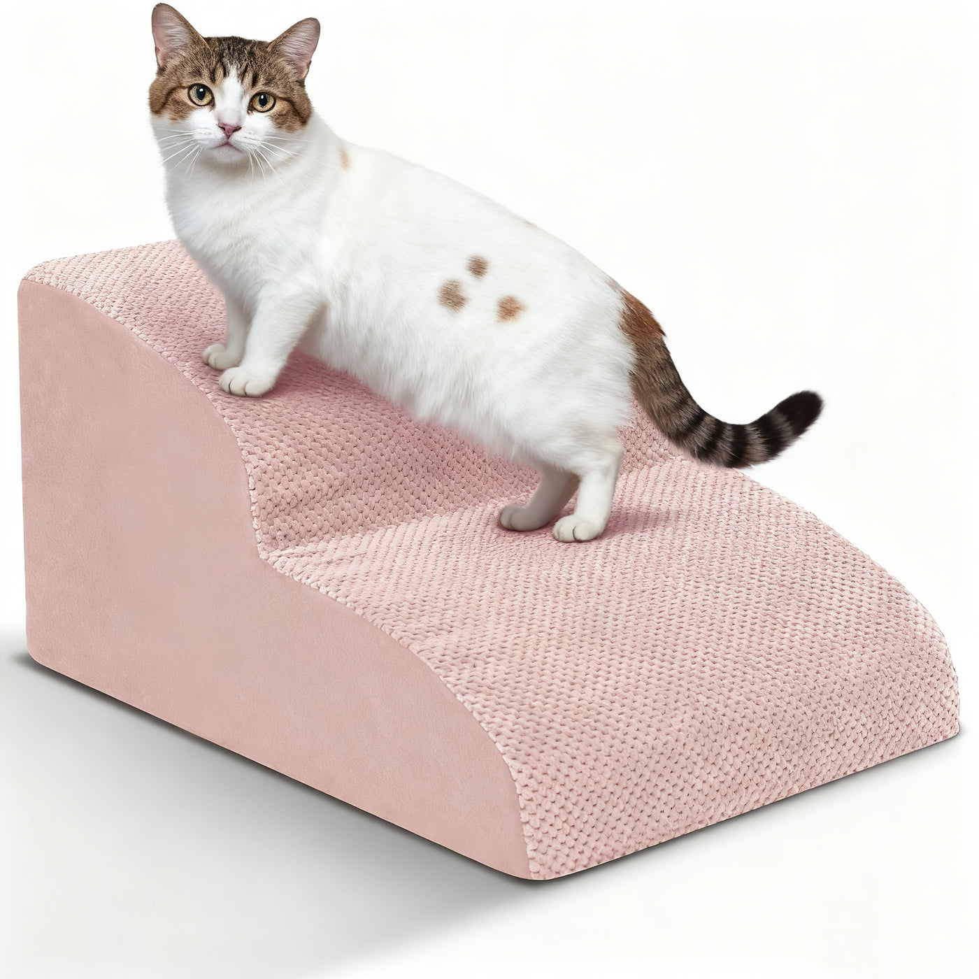 Dog Stairs for Small Dogs - Extra Wide High Density Foam Pet Steps with Non-Slip Bottom, Soft Cushioned Ramp for High Beds Couch Sofa, 2/3/4 Steps for Elderly & Injured Dogs