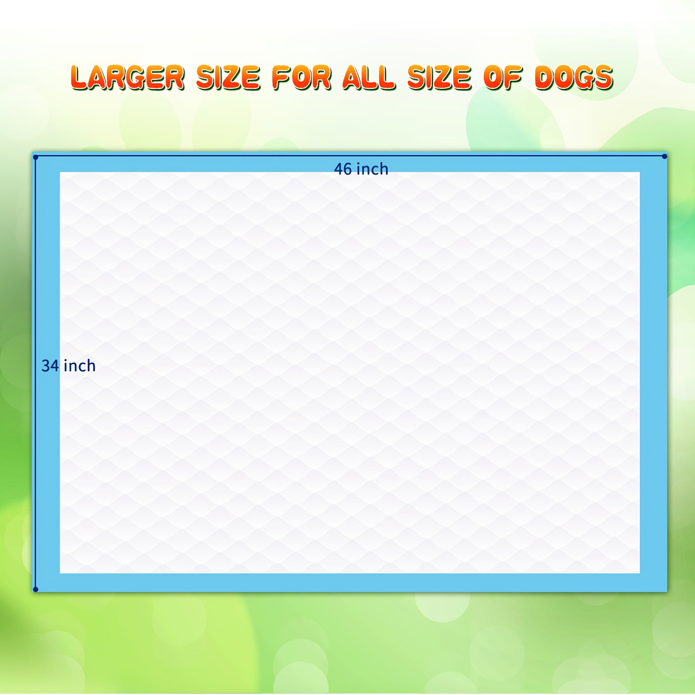 Extra Large Dog Pee Pads 34x46 Inch 6-Layer Super Absorbent Leak-Proof Puppy Training Pads with SAP Non-Woven Top for Dogs Puppies