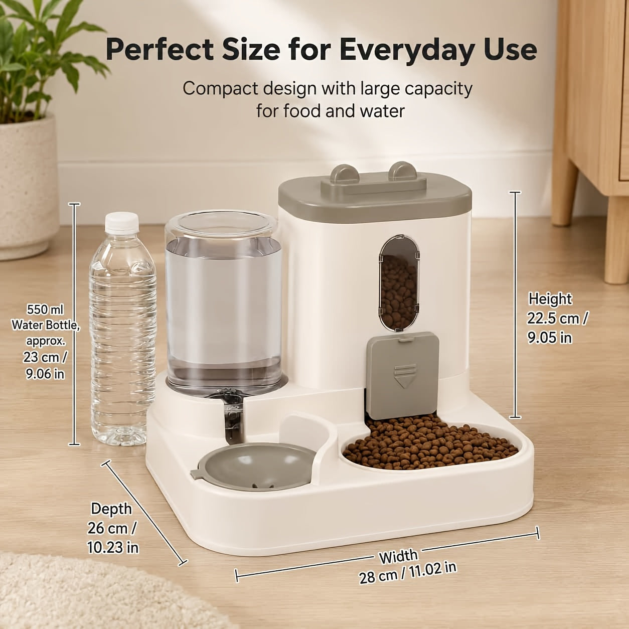 2-in-1 Automatic Pet Feeder for Cats & Dogs – Non-Electric Space-Saving Gravity Bowl, Easy Clean, Multi-Pet Family Dual Feeding Station