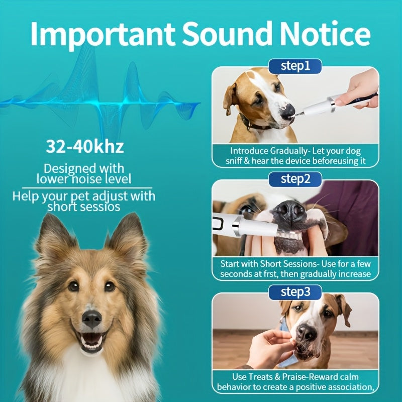 Electric Pet Toothbrush USB Rechargeable for Cats and Dogs – Sonic & Manual Modes Plaque Tartar Removal Oral Care Kit