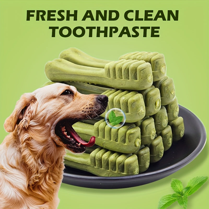 Dog Dental Bones Beef Flavor Long Lasting Chew Cleans Teeth Training Reward for Medium Large Dogs Golden Retriever 6pcs Toothbrush Shape