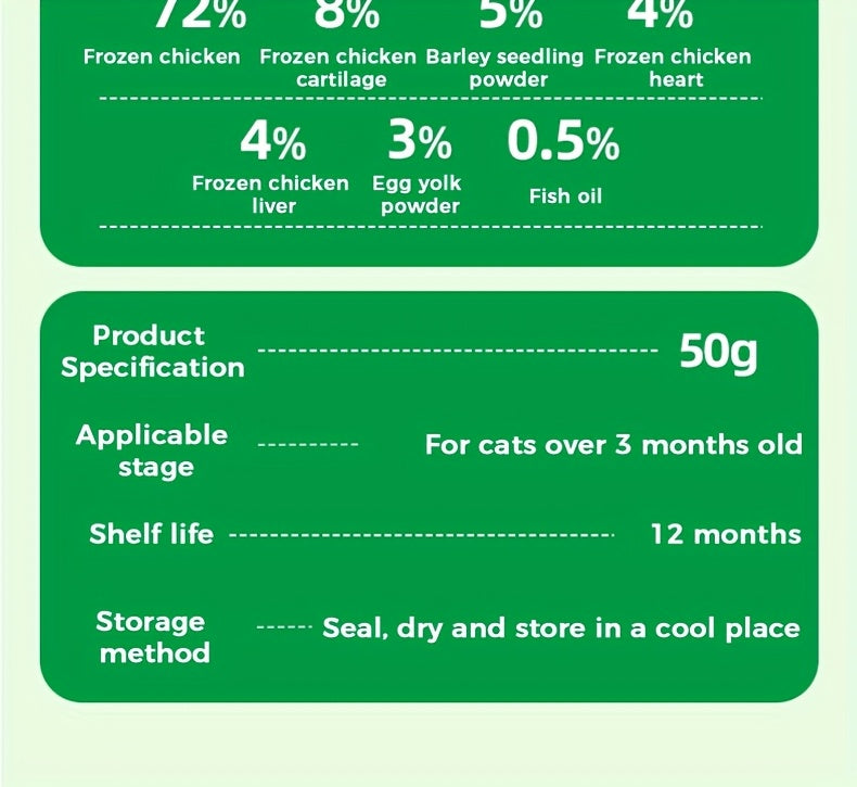 Cat Grass Freeze-Dried Granules & Hairball Tablets for Cats – Mint Molar Sticks, Chicken-Flavored Dental Snacks for Hairball Control & Teeth Cleaning, 150g / 155g