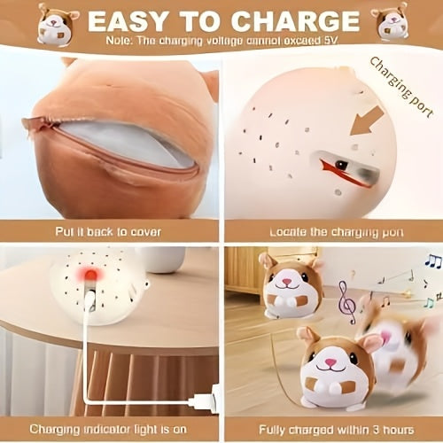 Rolling Bouncing Dog Toy with Motion Sensor & Animal Sounds – USB Rechargeable, Recording Mode, Washable, for Puppies & Small Dogs, Single or 2-Pack