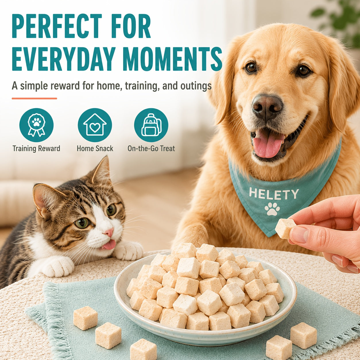 Freeze-Dried Chicken Dog Treats High-Protein Single Ingredient Natural Raw Freeze Dried Treats for Dogs 3.52oz