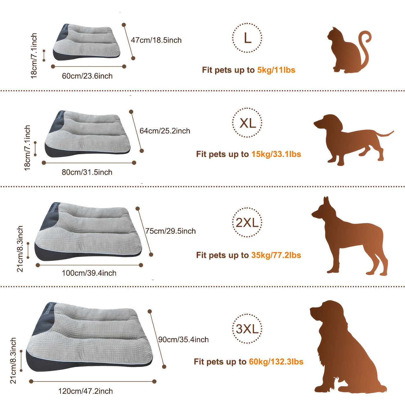 Extra Thick Non-Slip Dog Bed Mat Sofa for Medium Large Dogs & Cats - Plaid All-Season Stuffed Pet Sofa Bed Soft Polyester Filling, XL 2XL 3XL, Includes Toy Balls, Perfect for Golden Retrievers