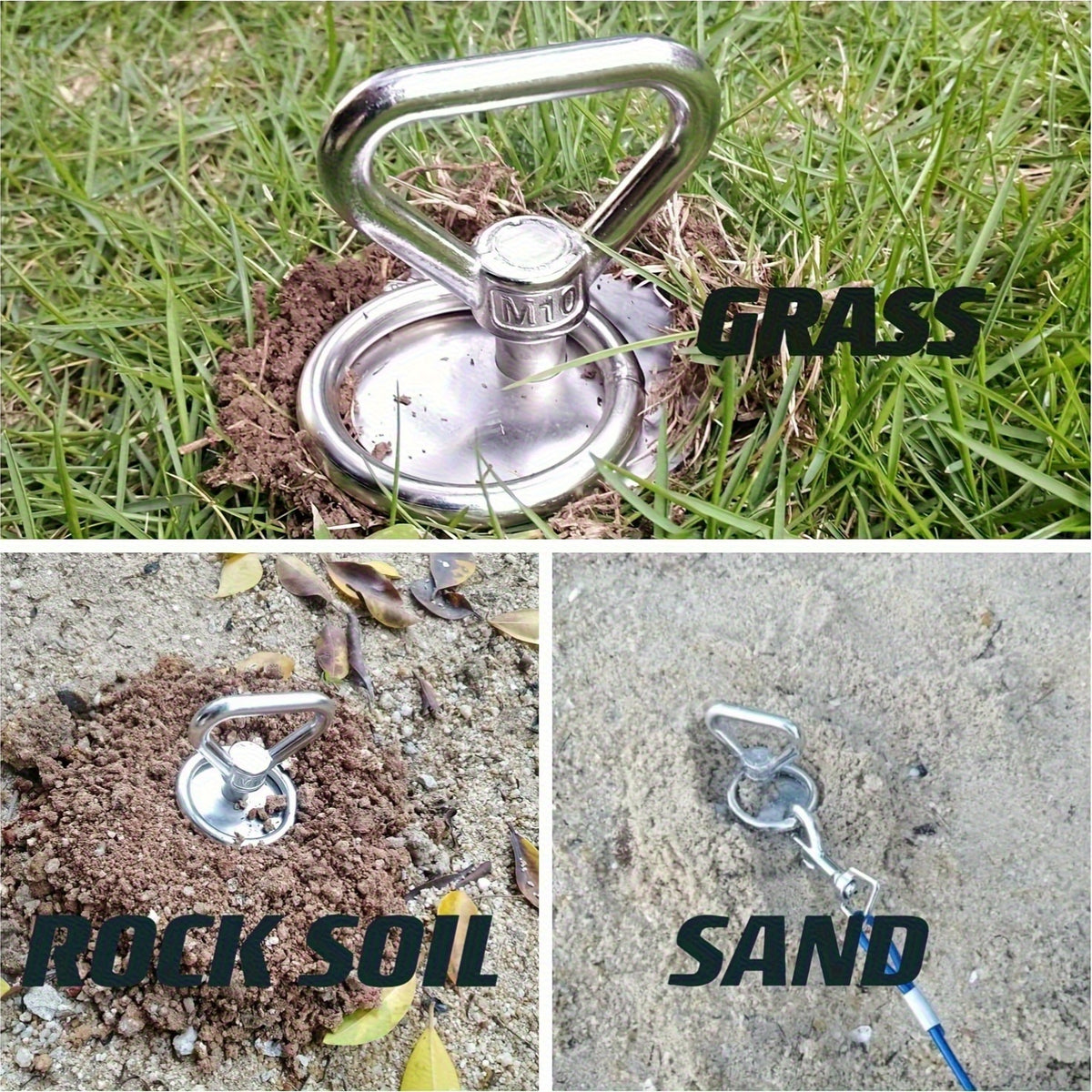 304 Stainless Steel Dog Tie-Out Stake with 360° Swivel – Heavy Duty Ground Anchor for Dogs Up to 200 lbs, Anti-Rust Spiral Stake for Camping, Beach & Yard