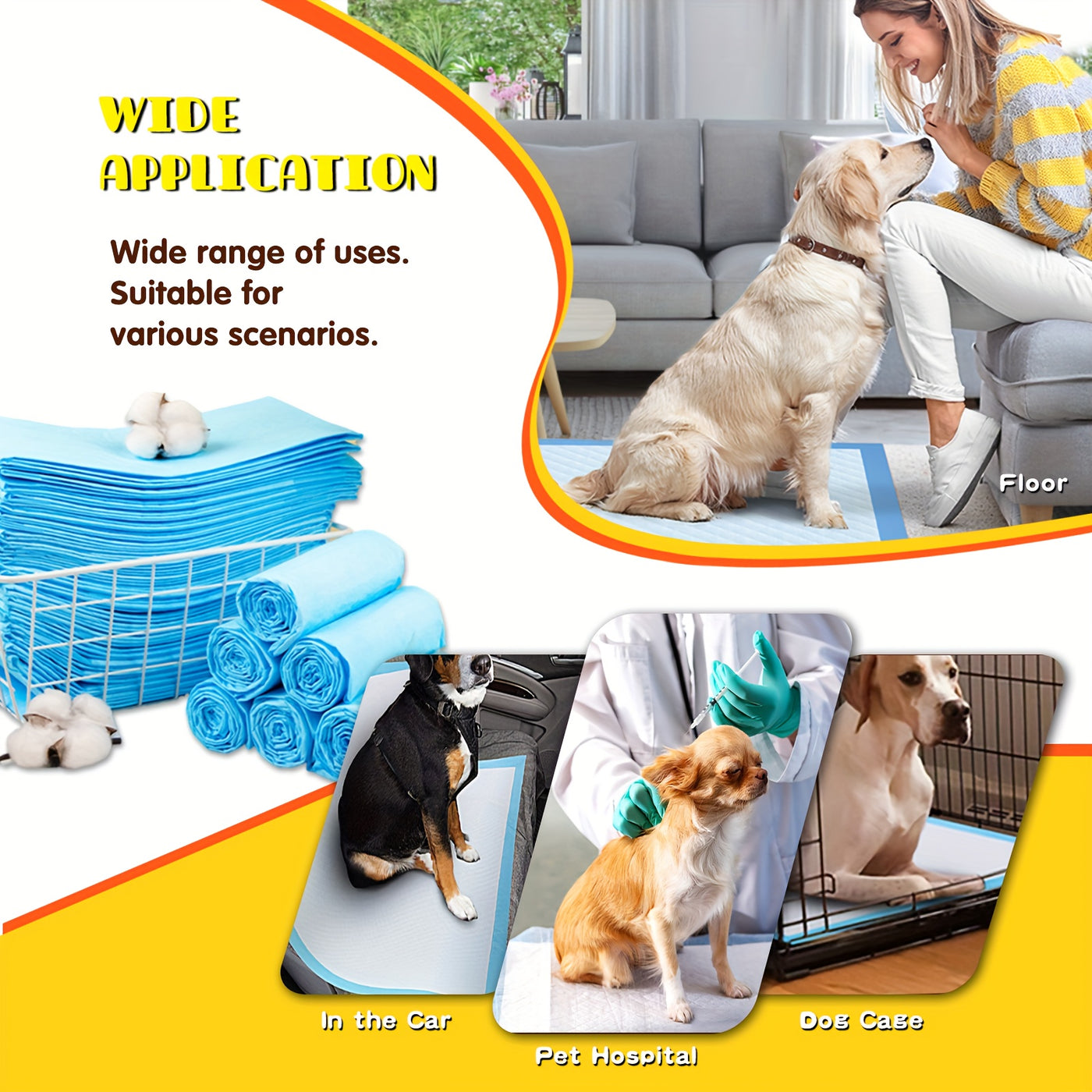 Extra Large Dog Pee Pads 34x46 Inch 6-Layer Super Absorbent Leak-Proof Puppy Training Pads with SAP Non-Woven Top for Dogs Puppies