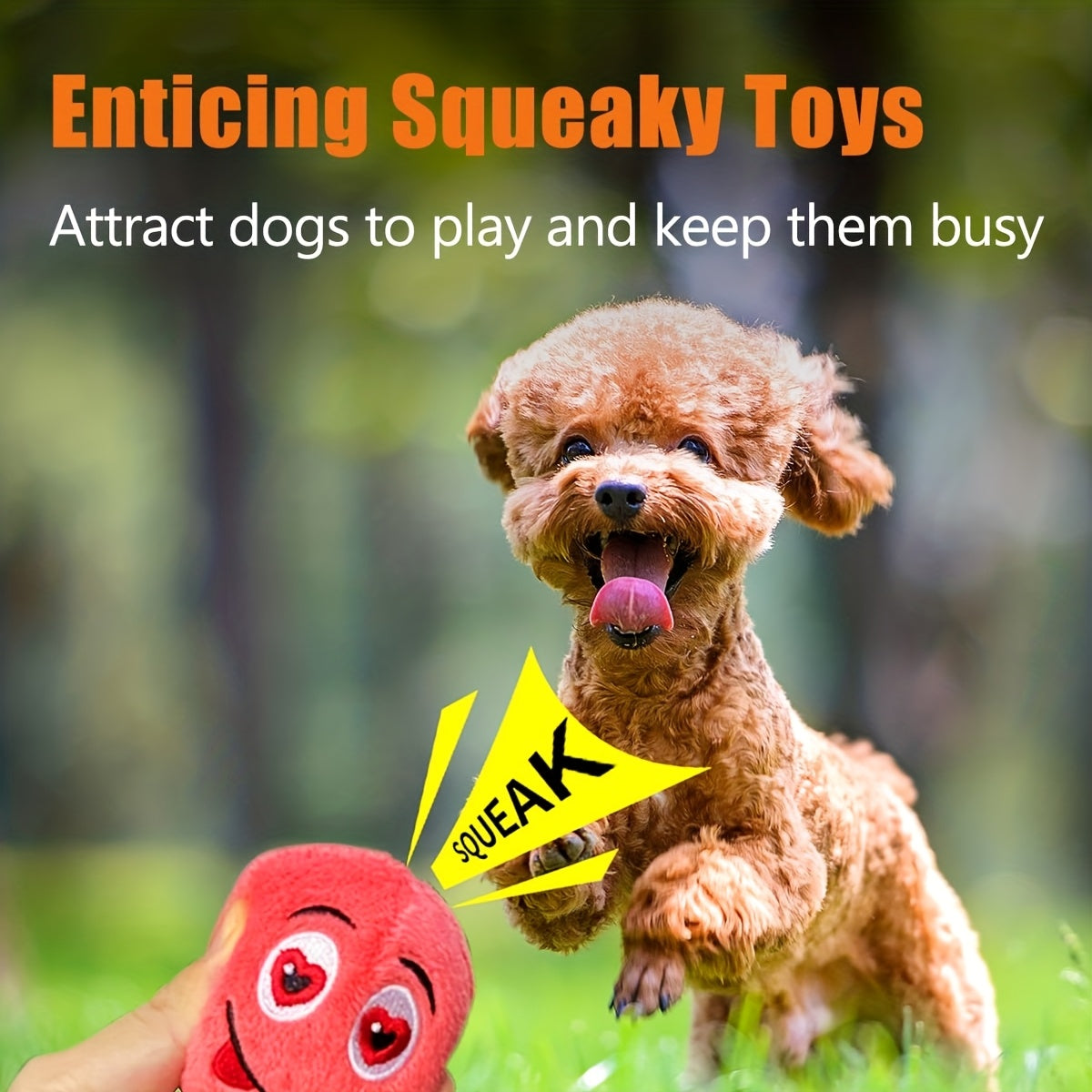 Squeaky Dog Toys 8-Pack – Soft Plush Stuffed Balls with Squeakers for Puppies, Small & Medium Dogs – Cartoon Fetch Toy Set for Interactive Play
