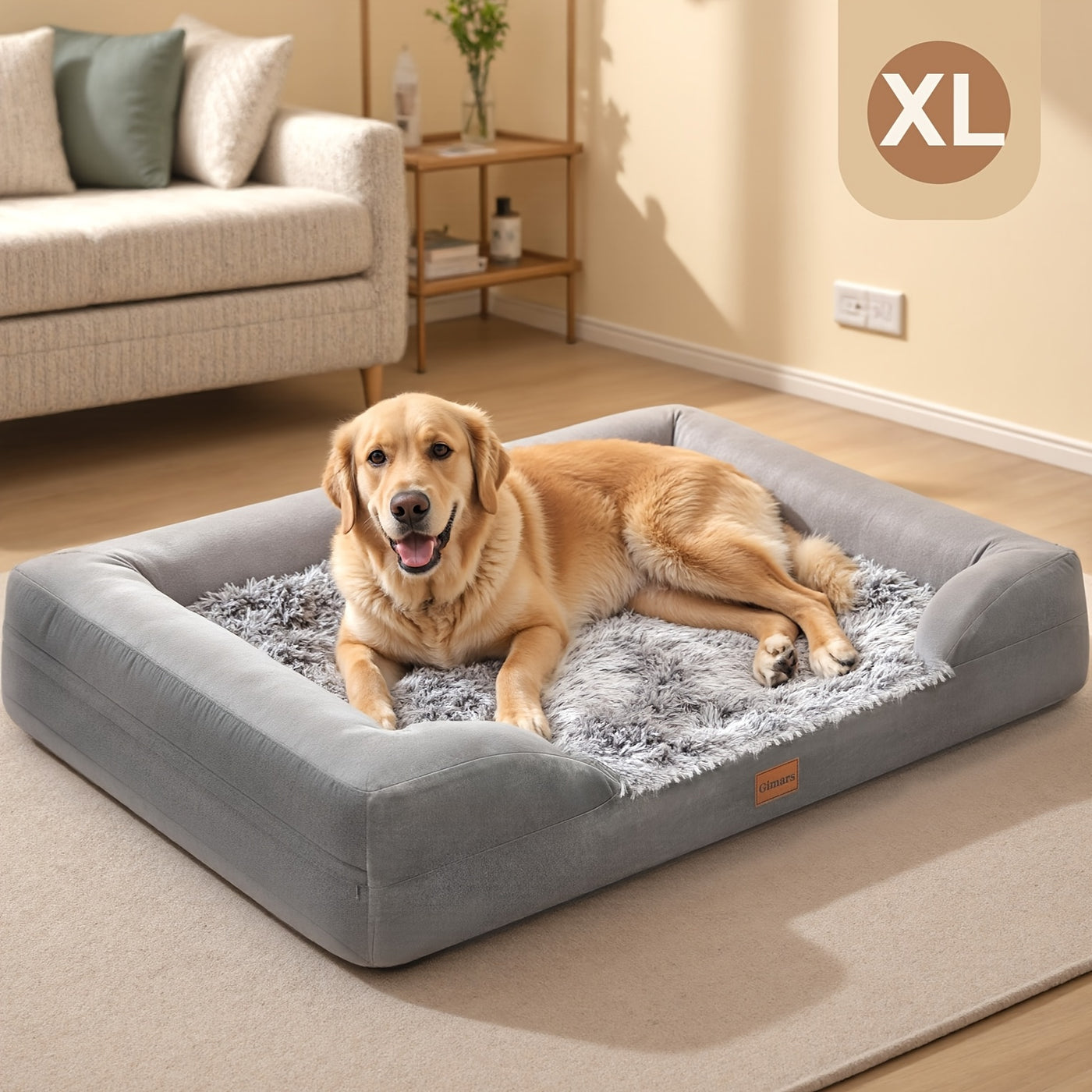 Orthopedic Egg Foam Dog Bed with Removable Washable Cover – Ultra Soft Memory Foam Pet Bed for Large, XL & Aging Dogs, Semicircle & Rectangle Styles