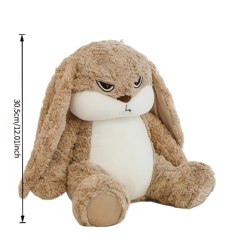 Plush Bunny Rabbit Stuffed Animal Pet Toy – Soft Huggable Devil Long-Ear Rabbit with Vivid Eyes for Cats & Dogs, Cute Cuddly Toy for Kittens & Puppies