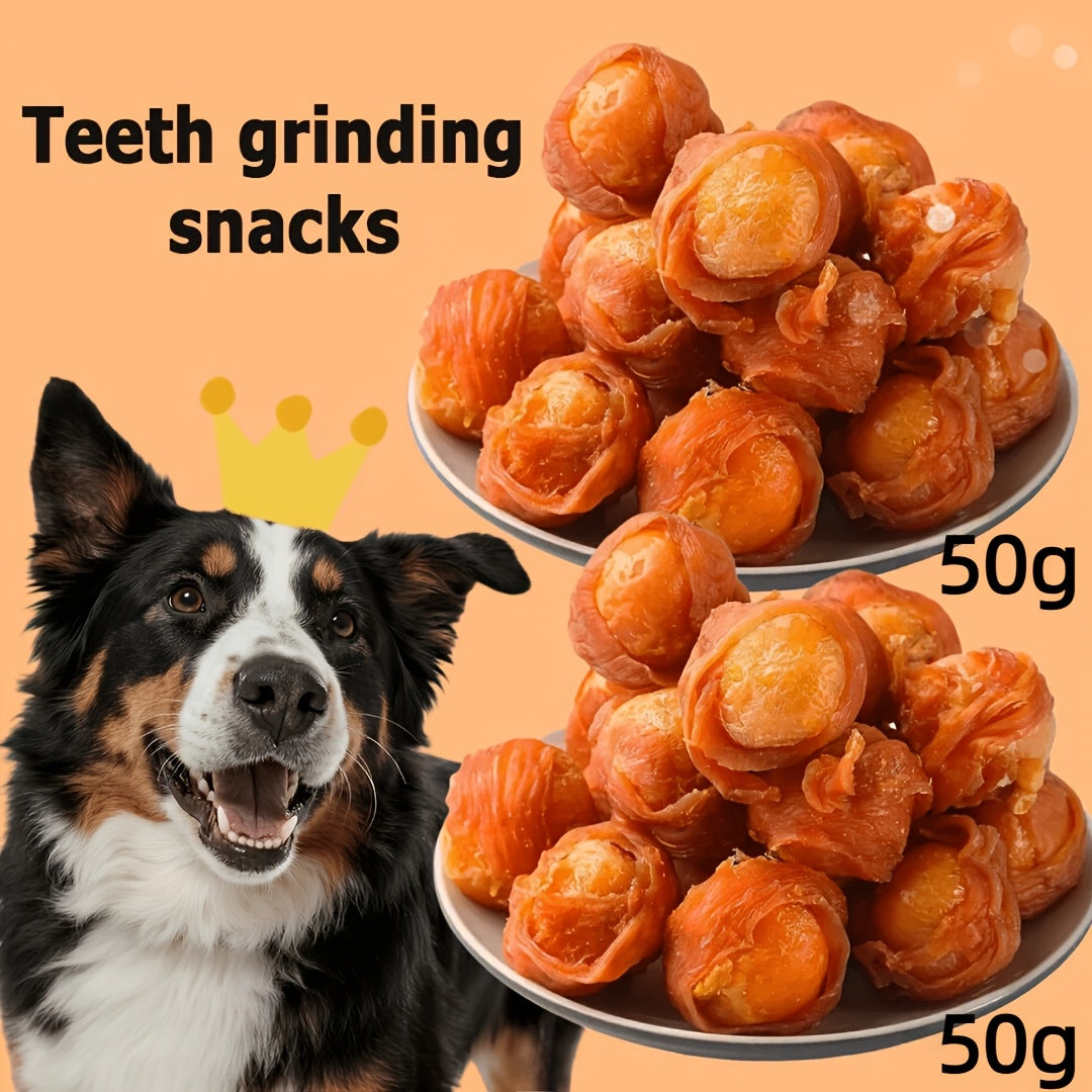 Dog Treats Gift Set – Chicken Liver, Duck Jerky, Egg Yolk & Sausage Combo Packs, High Protein Low Fat Dental Health Training Rewards for Medium & Large Dogs