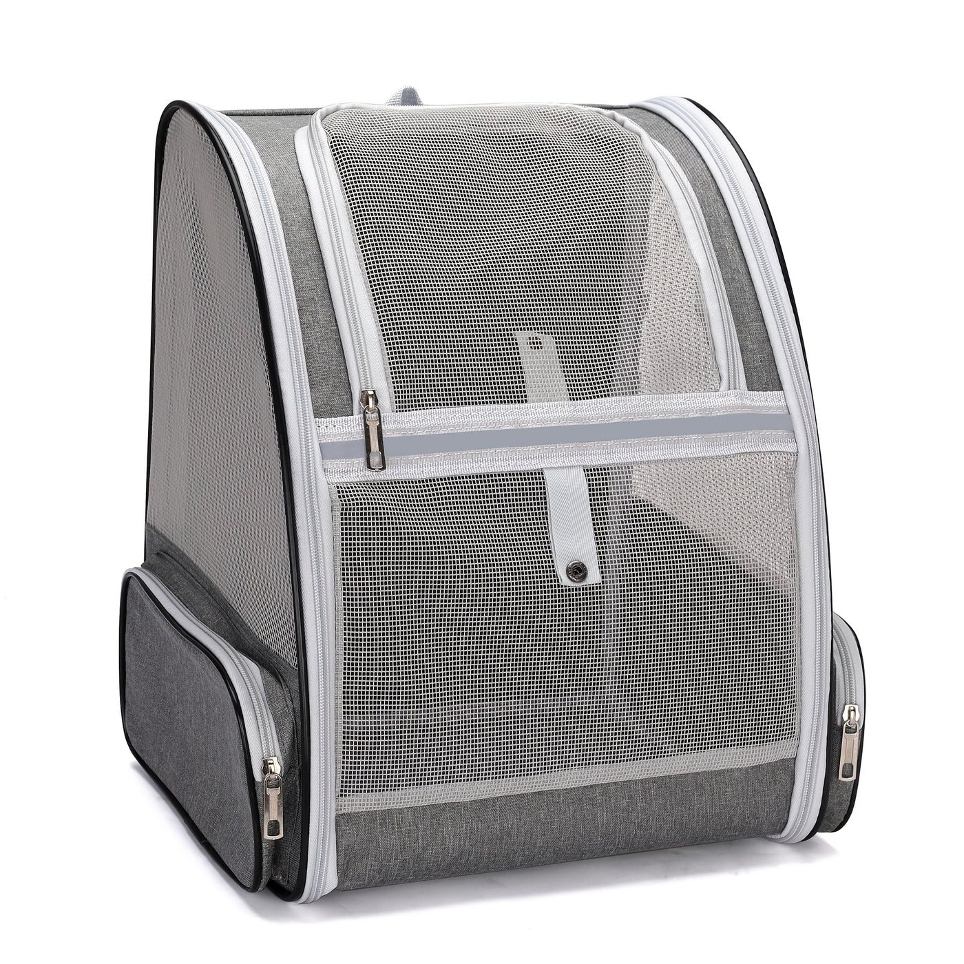 Cat Carrier Backpack – Ventilated Foldable Pet Backpack with Mesh Windows & Harness, Fits Cats up to 18lbs & Dogs up to 15lbs, Travel Hiking Car Airplane