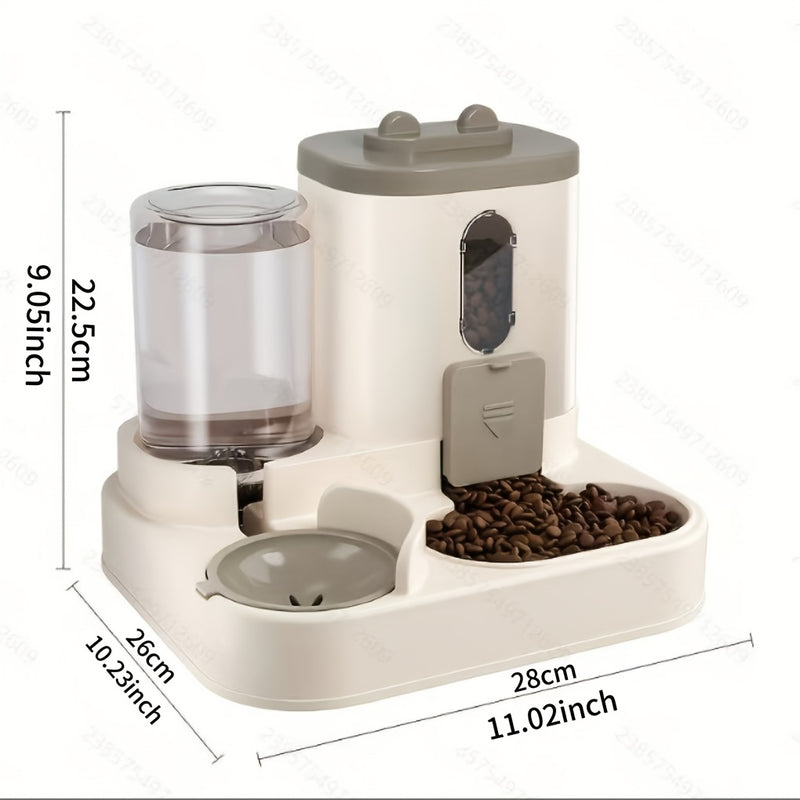 2-in-1 Automatic Pet Feeder for Cats & Dogs – Non-Electric Space-Saving Gravity Bowl, Easy Clean, Multi-Pet Family Dual Feeding Station