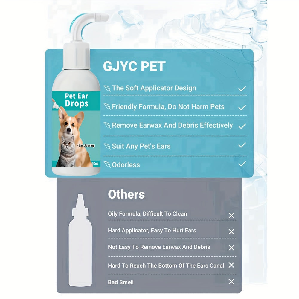 Dog & Cat Ear Cleansing Drops – Gentle Non-Irritating Formula for Ear Infections, Earwax Removal & Odor Control, 4oz Pet Ear Care Solution, 1/2/4 Pack