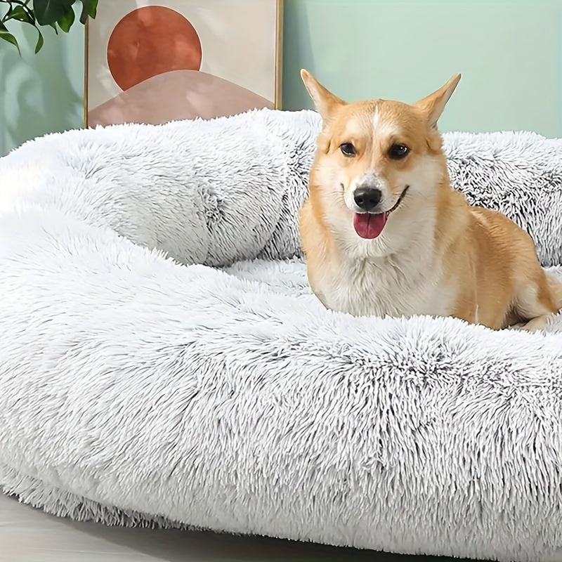 Human Dog Bed 70x44x11 Inch Giant Faux Fur Orthopedic Bed for People & Pets - Washable Non-Slip Extra Large Dog Bed for Adults, Napping, Lounging, All Breeds