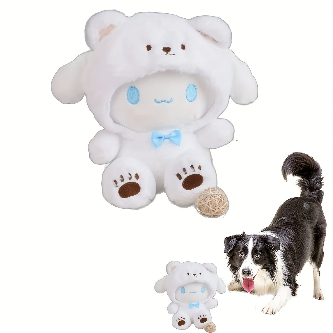 Sanrio Kuromi & Cinnamoroll Plush Dog Toy – Soft Stuffed Animal Chew Toy for Dogs, Cute Character Pet Toy No Battery Required, Purple Blue White Styles