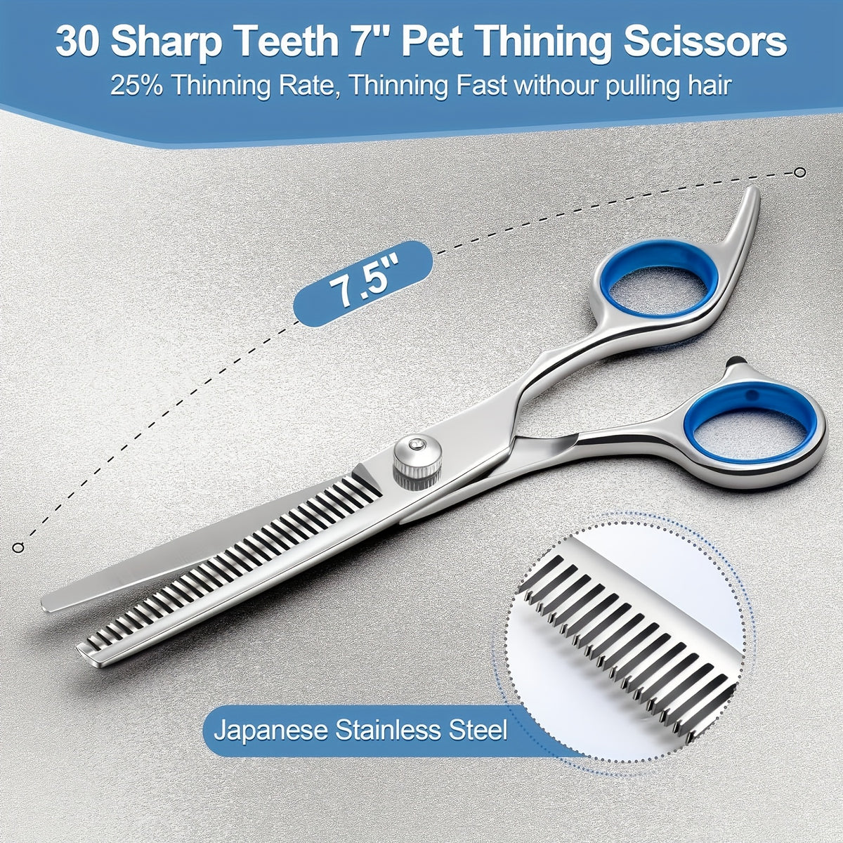 6-in-1 Dog Grooming Scissors Set Titanium Coated – Professional 4CR Stainless Steel with Safety Round Tips for Dogs, Cats & Small Animals | Universal Hand, 6pcs