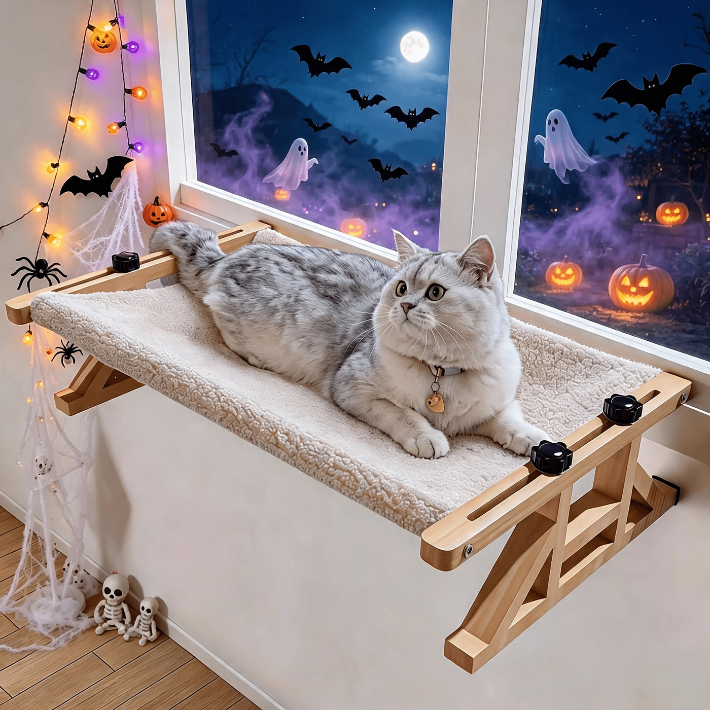 3-in-1 Cat Window Perch Hammock with Plush Nest - Window Sill Bedside Cat Bed for Small Medium Cats, Single Layer & 2-Layer Styles, Cozy Elevated Cat Lounger Indoor