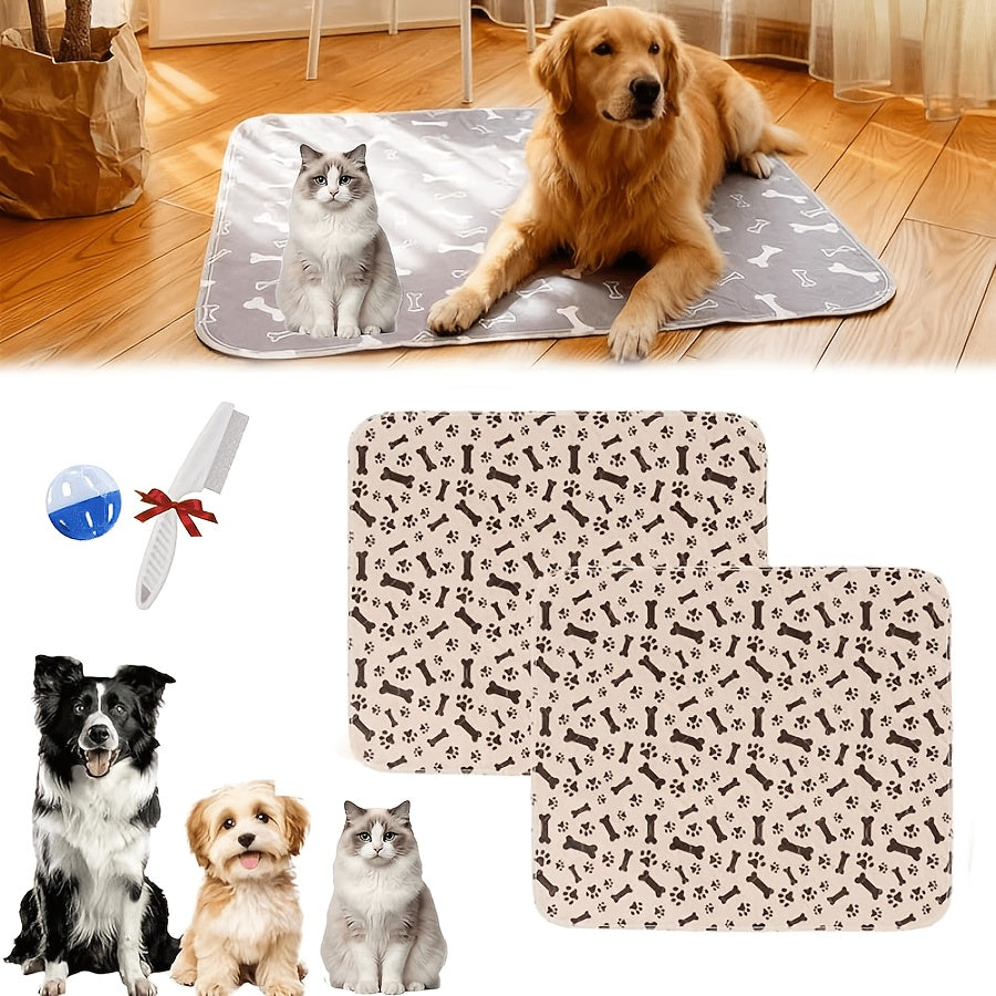 Washable Dog Pee Pads 4-Layer Super Absorbent Leak-Proof Odor Control Reusable Puppy Training Pads Non-Slip Multi-Size