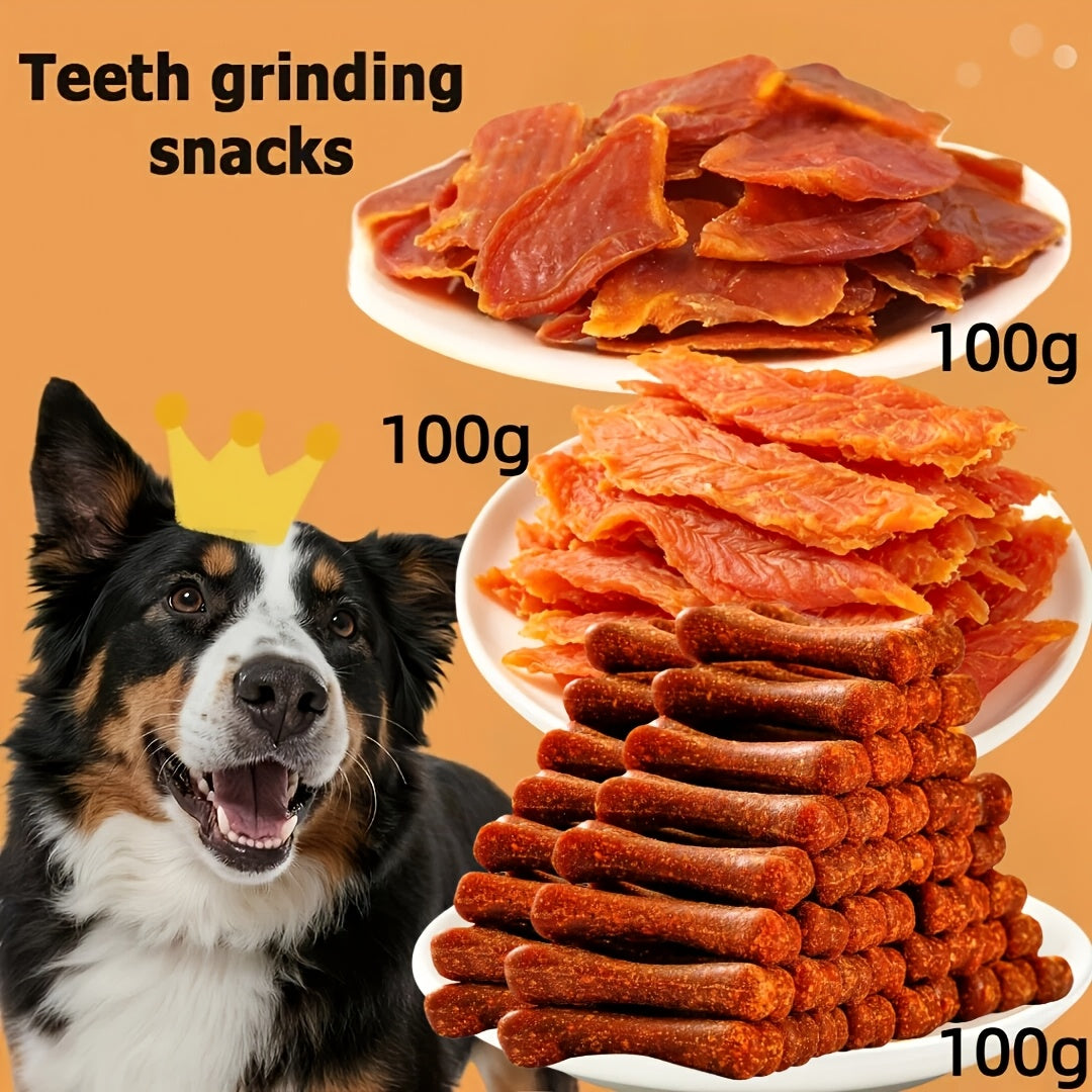 Dog Treats Gift Set – Chicken Liver, Duck Jerky, Egg Yolk & Sausage Combo Packs, High Protein Low Fat Dental Health Training Rewards for Medium & Large Dogs