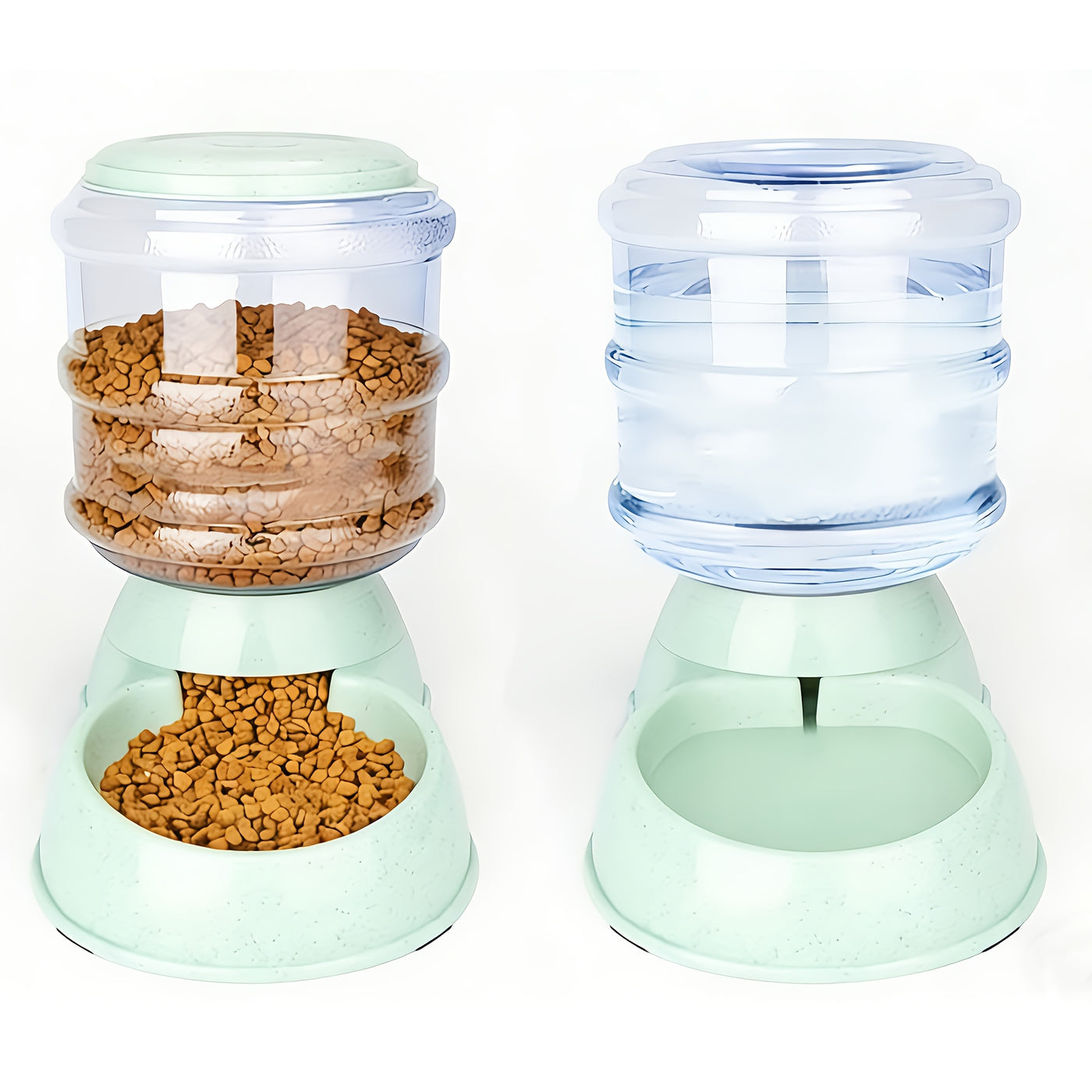 Gravity Pet Feeder & Water Dispenser 1 Gallon – No Battery Automatic Dog Cat Food Bowl Station, Durable BPA-Free PP, Small Medium Pets