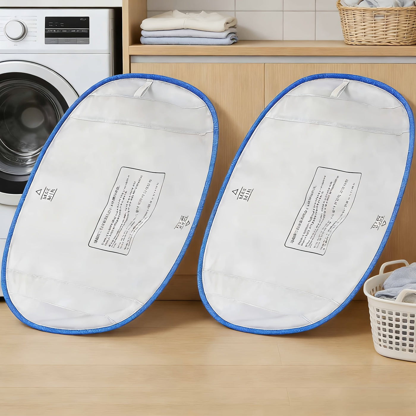 Cat Litter Box Liner Replacement 2-Pack – Leakproof Oval Refillable Liners for Semi-Open Self-Cleaning & Auto Cat Litter Boxes, White with Blue Trim