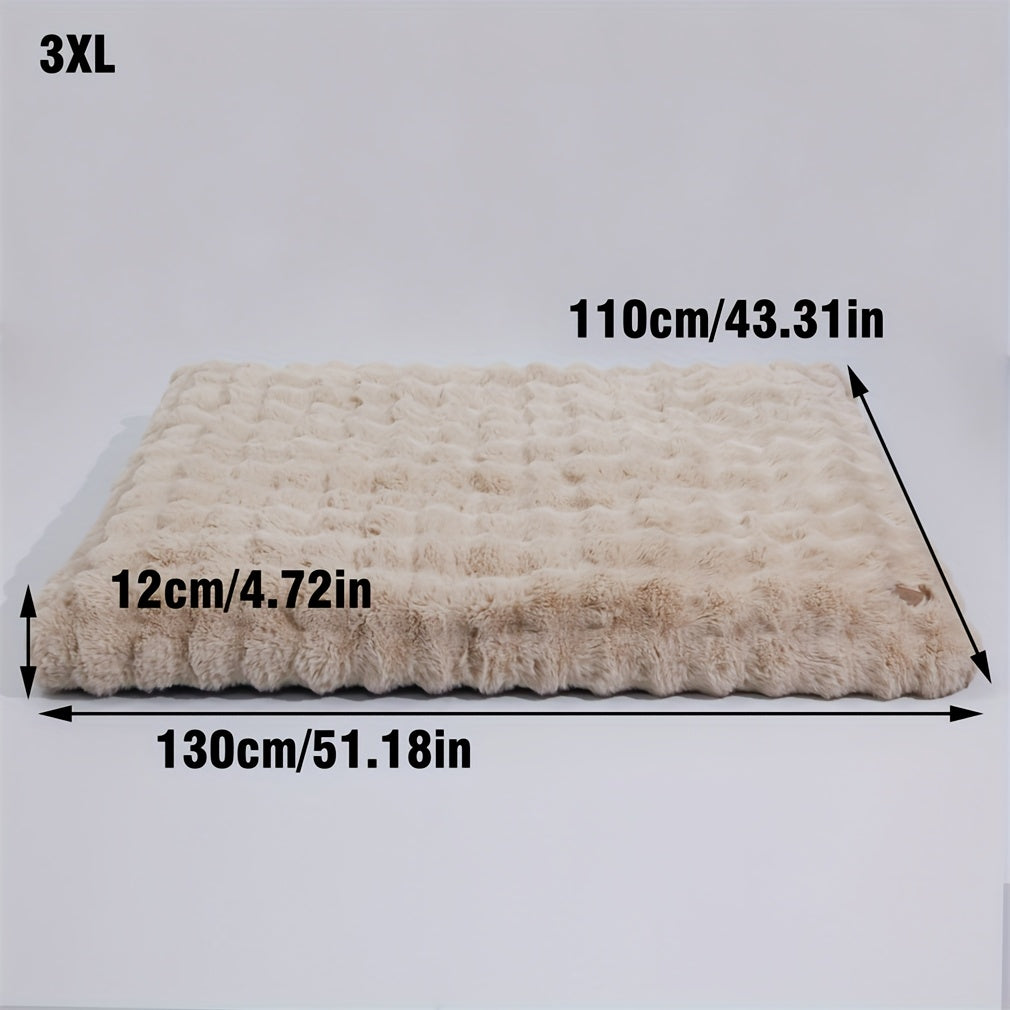 Orthopedic Dog Bed with Removable Cover – Thick Foam Base, Waffle Texture, Crate Mat for Dogs & Cats, Multiple Sizes Medium to 3XL, Grey & Khaki Beige