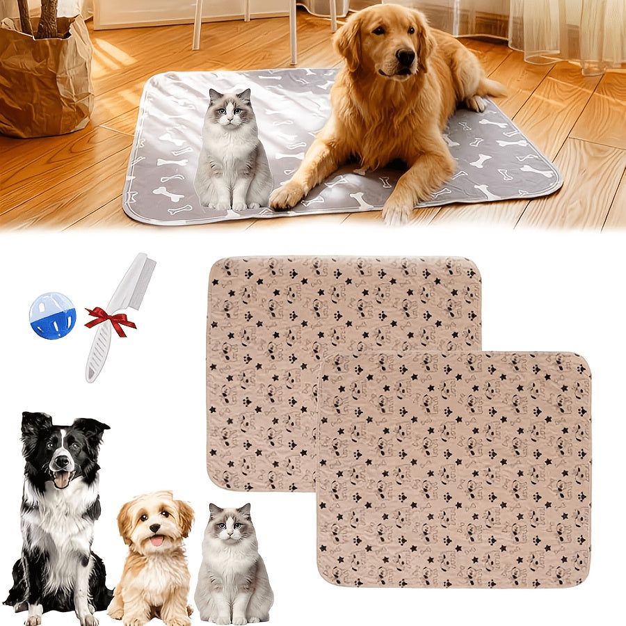 Washable Dog Pee Pads 4-Layer Super Absorbent Leak-Proof Odor Control Reusable Puppy Training Pads Non-Slip Multi-Size
