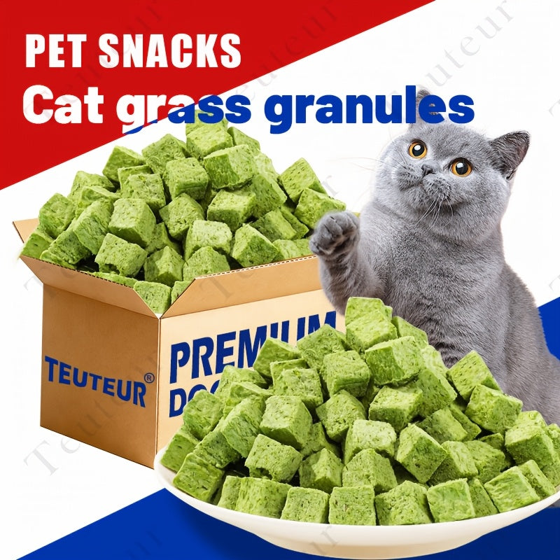 Cat Grass Freeze-Dried Granules & Hairball Tablets for Cats – Mint Molar Sticks, Chicken-Flavored Dental Snacks for Hairball Control & Teeth Cleaning, 150g / 155g